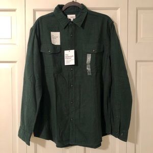 SONOMA OLIVE GREEN BUTTON UP